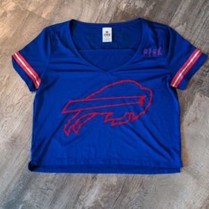 VS Pink Buffalo Bills Cropped Tee Jersey